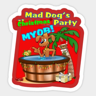 Mad Dog's Christmas Party Sticker